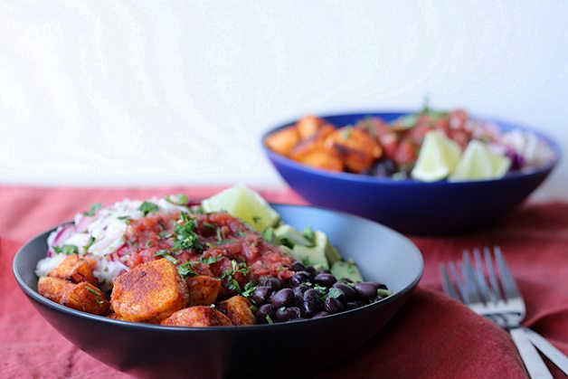 Fish taco rice bowls